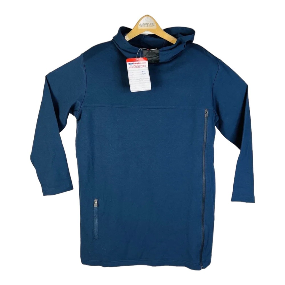 NWT KAPPA Navy Blue Prototype Sample Side Zip Mens Hoodie Size Large L